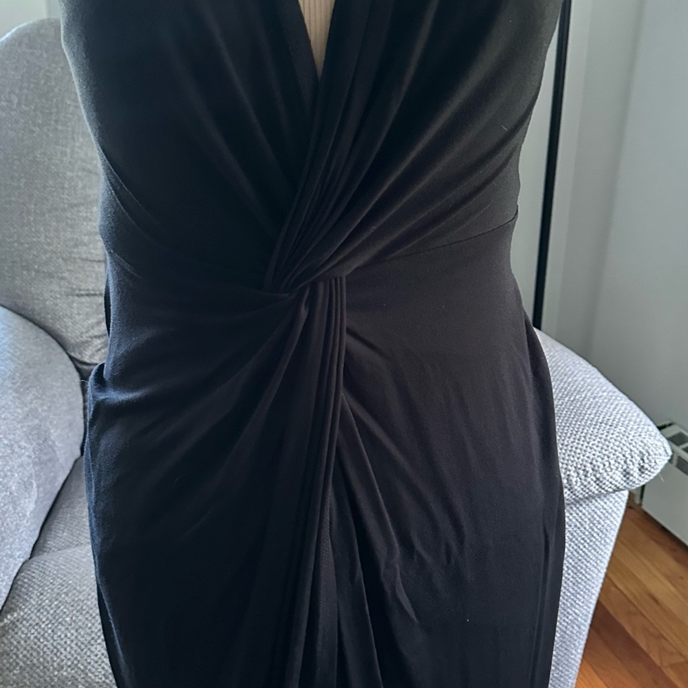 Rolla Coster Black Ruched faux-Wrap Cocktail Dress